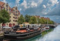 South Christianshavn Canal seen from Snorre bridge, Copenhagen, Denmark Royalty Free Stock Photo