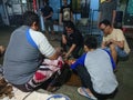 South Cikarang, Indonesia, December 31, 2021, the gentlemen who are burning the dishes for dinner on the New Year's Eve