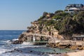 South Cliff of Bronte Beach seen from beach, Sydney Australia Royalty Free Stock Photo