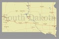 South Dacota vector accurate high detailed State Map with Community Assistance and Activates Icons Original pastel Illustration