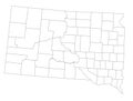 Detailed South Dakota Blind Map.
