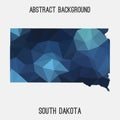 South Dakota map in geometric polygonal,mosaic style.