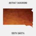 South Dakota map in geometric polygonal,mosaic style.