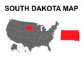 South Dakota map shape, united states of america. Flat concept icon symbol vector illustration Royalty Free Stock Photo