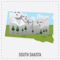 south dakota map sticker. Vector illustration decorative design