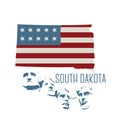 south dakota state map with mount rushmore. Vector illustration decorative design