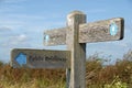 A signpost on the South Downs Way near Brighton in Sussex, England, UK Royalty Free Stock Photo