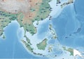 South East Asia continent Illustration with the Airports Royalty Free Stock Photo