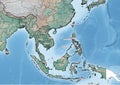 South East Asia continent Illustration countries with their subregions Royalty Free Stock Photo