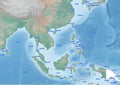 South East Asia continent Illustration ocean and seas Royalty Free Stock Photo