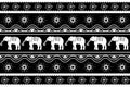 South East Asia elephant batik ethnic seamless pattern.