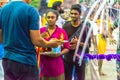 Asia/Singapore - Feb 8 2020 : Hindu festival of Thaipusam is celebrated on the full moon day in the Tamil month of Thai. It`s a Royalty Free Stock Photo