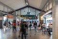 South East Asia / Singapore - Nov 23, 2019 : Human traffic during off peak hour in a bus interchange. Unidentified people are