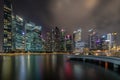 Singapore Night illuminated city landscape cityscape of commerical financial central Royalty Free Stock Photo