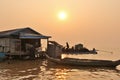 South-east Asian fishermen with traditional boats