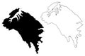 South Eastern Region Republic of Malta, island, archipelago, Regions of Malta map vector illustration, scribble sketch Regjun