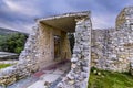 South Entrance, Corridor With The Prince Of The Lilies fresco at the archaeological site of Knossos in Heraklion Royalty Free Stock Photo