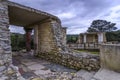 South Entrance, Corridor With The Prince Of The Lilies fresco at the archaeological site of Knossos. South Propylaeum building in Royalty Free Stock Photo