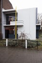 south facade of Rietveld Schroder House in the Dutch town of Utrecht in Holland