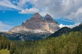 South Face of Drei Zinnen or Tre Cime di Lavaredo - Dolomites Italian Alps Royalty Free Stock Photo