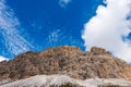 South Face of Drei Zinnen or Tre Cime di Lavaredo - Sesto Dolomites Italian Alps Royalty Free Stock Photo