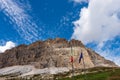 South Face of Drei Zinnen or Tre Cime di Lavaredo - Sesto Dolomites Italian Alps Royalty Free Stock Photo