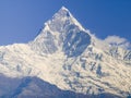 South face of mountain peak Machapuchare, Himalayas, Nepal Royalty Free Stock Photo