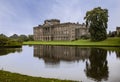 The south front of Lyme Park House viewed across the reflection lake