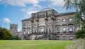 South fronted with curved double staircase of Kedleston Hall in Derbyshire, UK