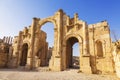 South gate of the Ancient Roman city of Gerasa, modern Jerash Royalty Free Stock Photo