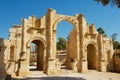 South gate of the ancient Roman city of Gerasa, modern Jerash in Jordan. Royalty Free Stock Photo