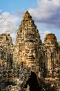 The South Gate of Angkor Thom is one of the five gateways into the ancient Khmer city Royalty Free Stock Photo