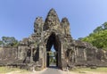 South Gate entrance to Angkor Thom, the last and most enduring capital city of the Khmer empire Royalty Free Stock Photo