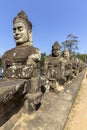 South Gate entrance to Angkor Thom, the last and most enduring capital city of the Khmer empire Royalty Free Stock Photo