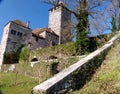 South german castle with fortress wall and watchtower 2 Royalty Free Stock Photo