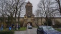 Entrance tower gate to rothenburg romatic street