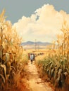 In The South - A Group Of People Walking Through A Field Of Corn