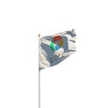 South Gyeongsang Korea isolated flag on white