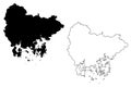 South Gyeongsang Province map vector