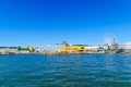 South harbor, Russian Orthodox Uspenski Cathedral, the SkyWheel, in Helsinki Royalty Free Stock Photo