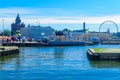 South harbor, Russian Orthodox Uspenski Cathedral, the SkyWheel, in Helsinki Royalty Free Stock Photo