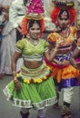 South Indian Adi Dravidian woman dancers performing in Ganesh procession