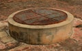 A south indian closed old water well in the temple. Royalty Free Stock Photo