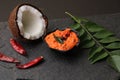 South indian coconut chutney with curry leaves and red chillies Royalty Free Stock Photo