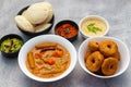 South Indian foods Idli, Medu Vada,dosa with Sambar,coconut chatney and tomato chatney.