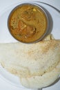 South Indian Dosa with chicken curry, Very popular breakfast in Tamil Nadu Royalty Free Stock Photo