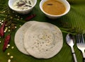 South Indian dosa with sambar and coconut chutney Royalty Free Stock Photo