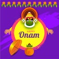 South Indian festival Onam celebration poster or flyer design wi