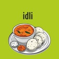 South indian fodd idli illustration