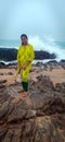 South Indian girl in beach at visakapatanam